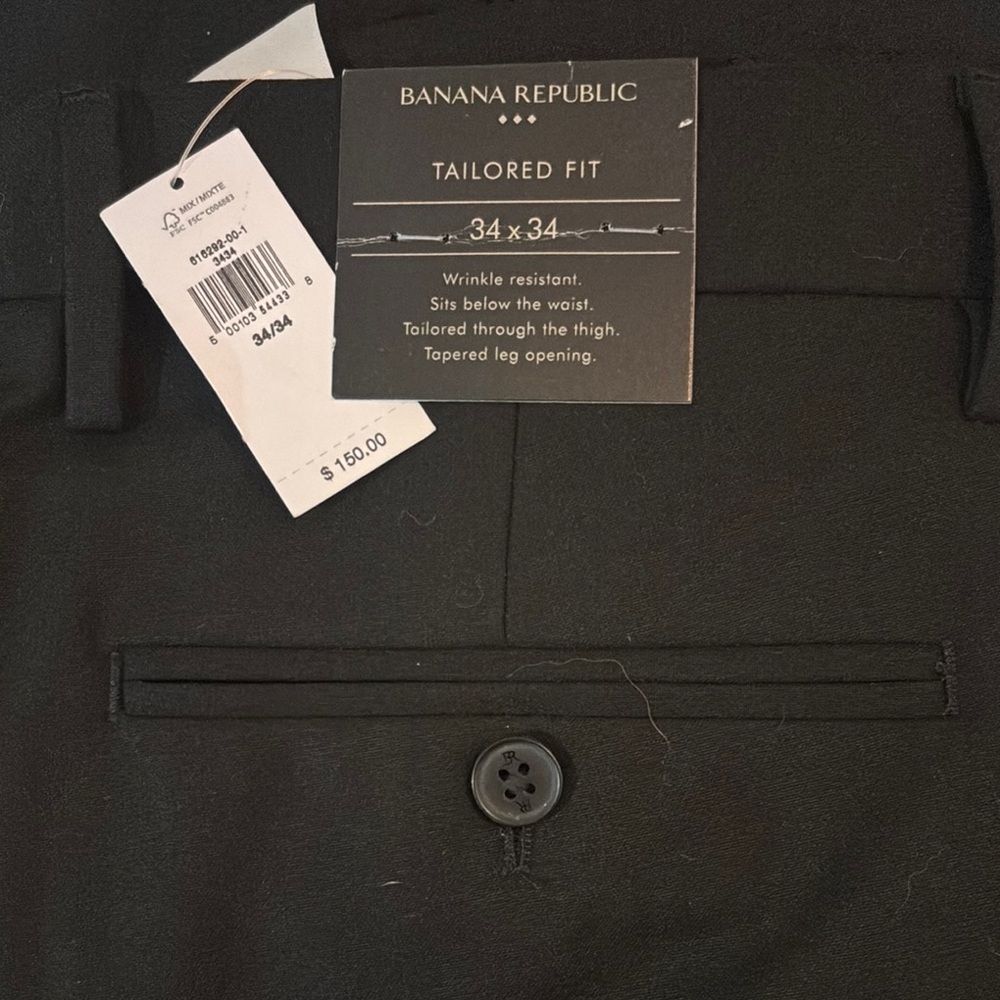 Banana Republic Black Tailored Fit Dress Pants